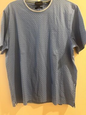 Ted Baker Light Blue Textured Short Sleeve Crew Tee